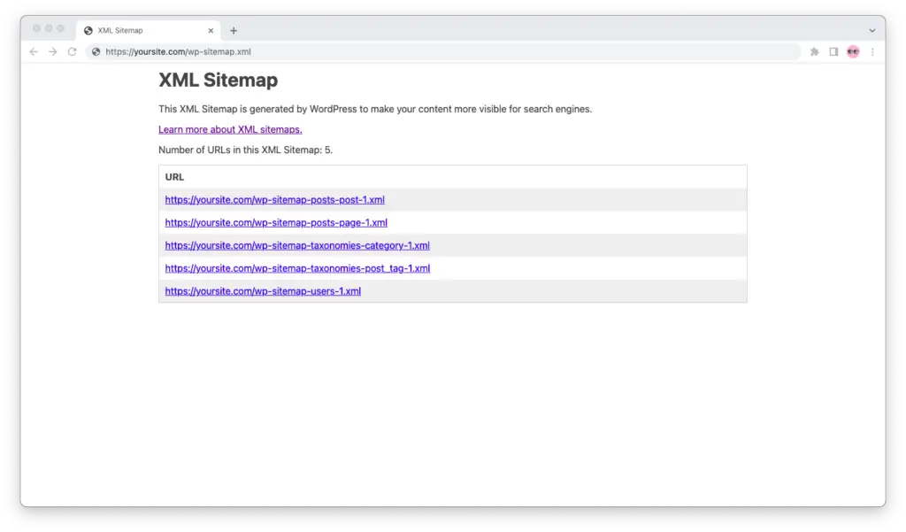 ou trouver le sitemap wordpress intégré