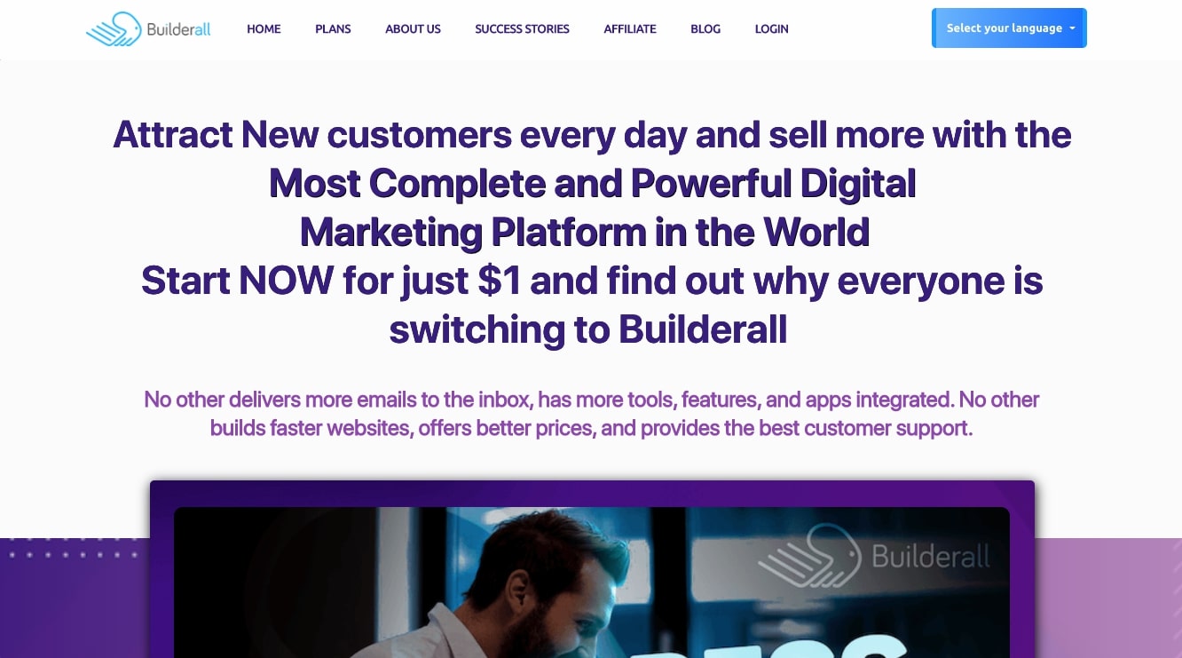 Constructeur de landing page Builderall