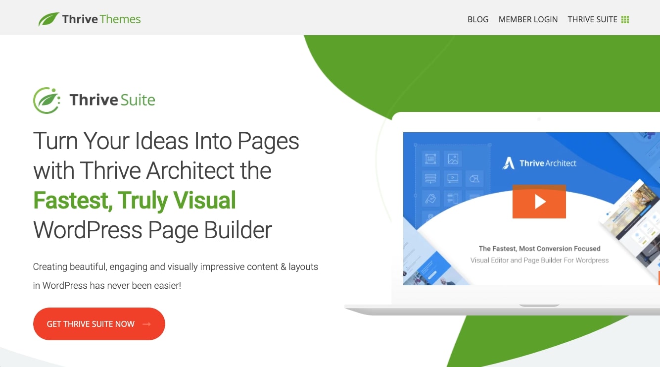 Constructeur de landing pages Thrive Architect