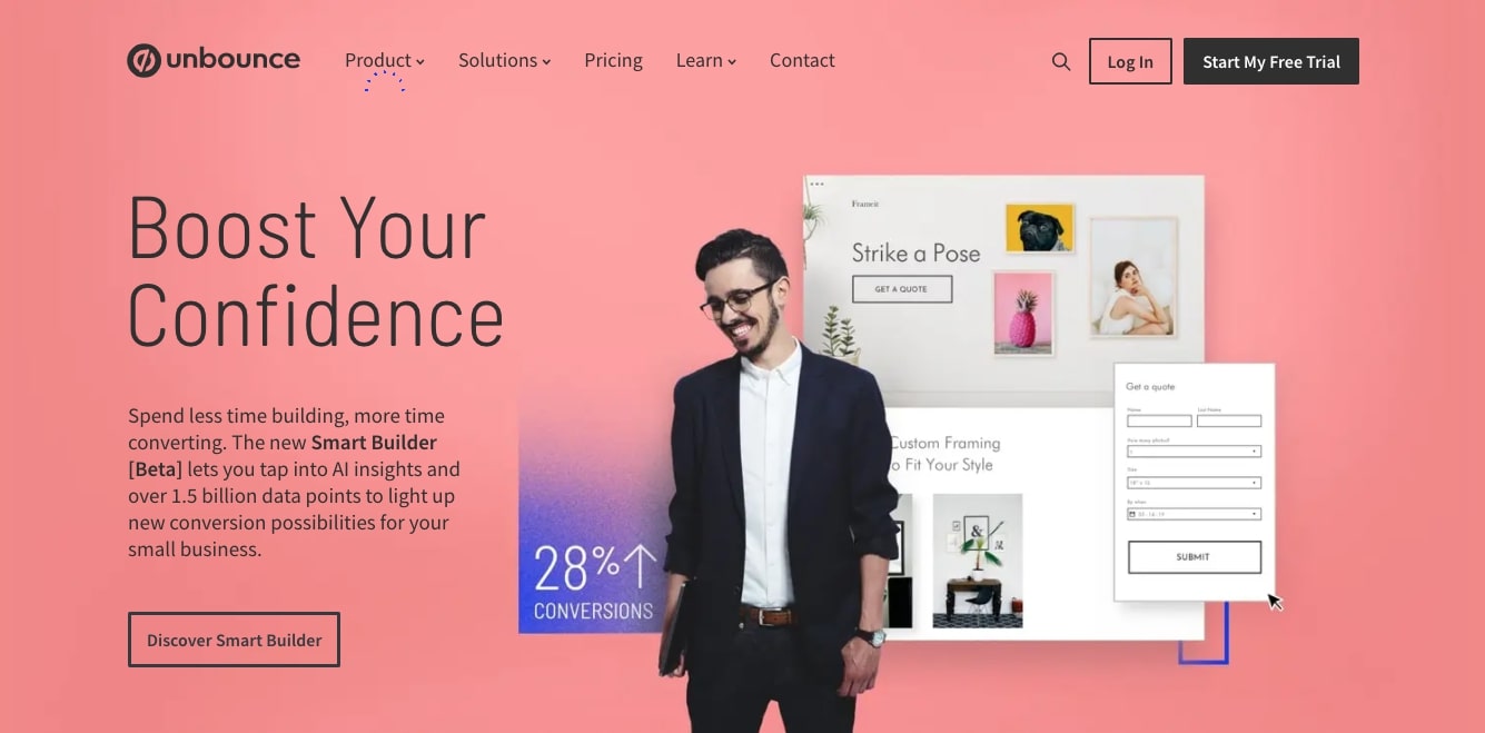 Constructeur de landing page Unbounce