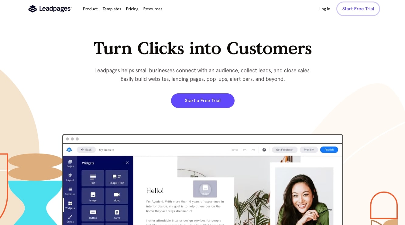 Constructeur de landing page Leadpages