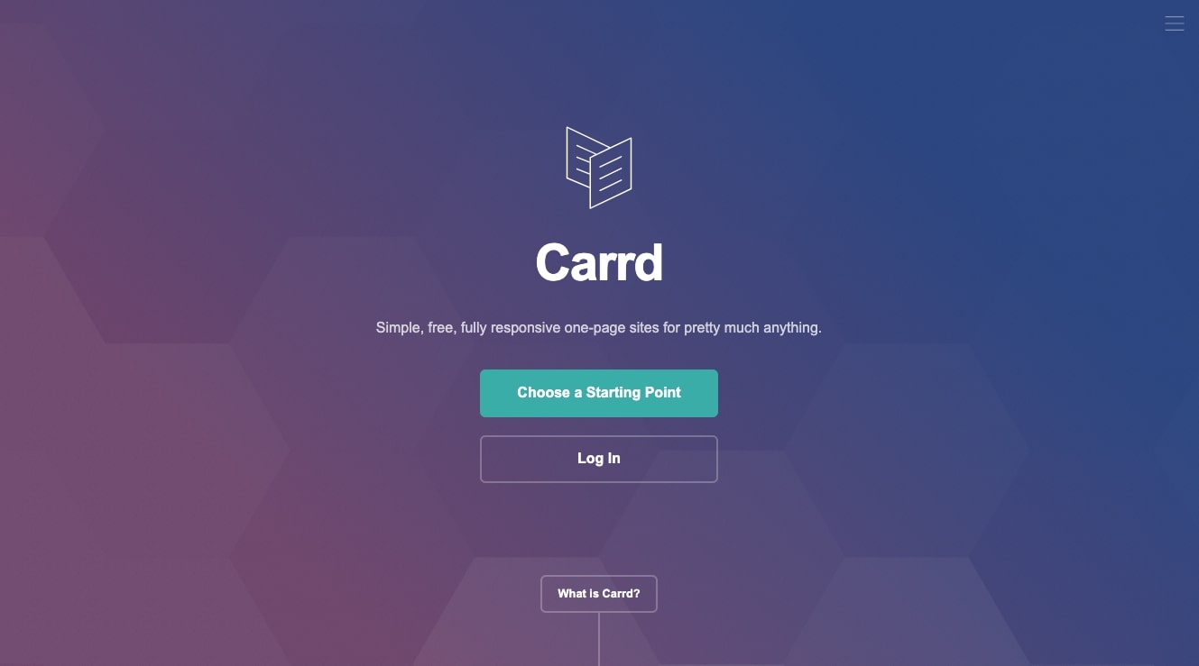 Constructeur de landing page Carrd