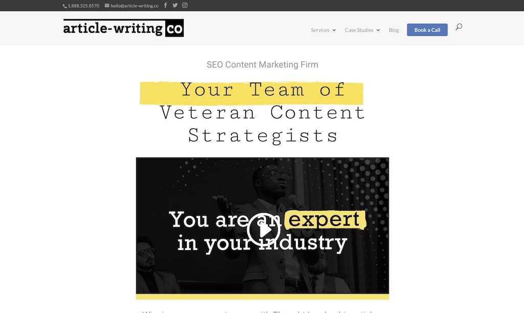 Services de rédaction SEO de Article Writing Co