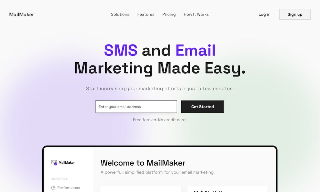 Modèle de site web SaaS MailMaker gratuit Webflow