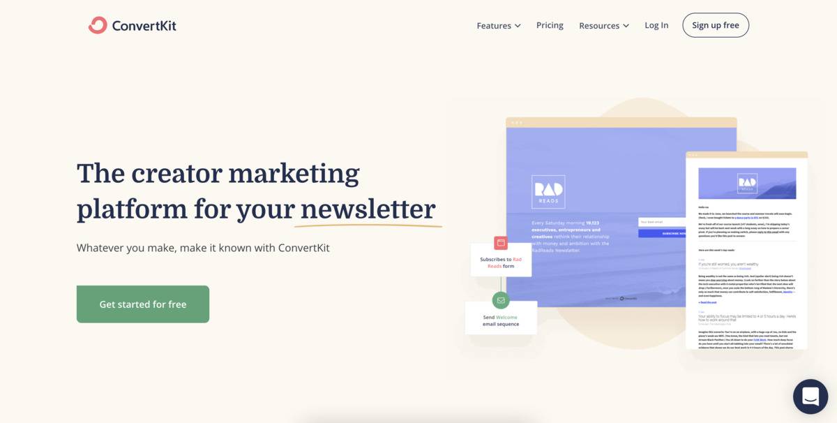 Outil de marketing par e-mail ConvertKit