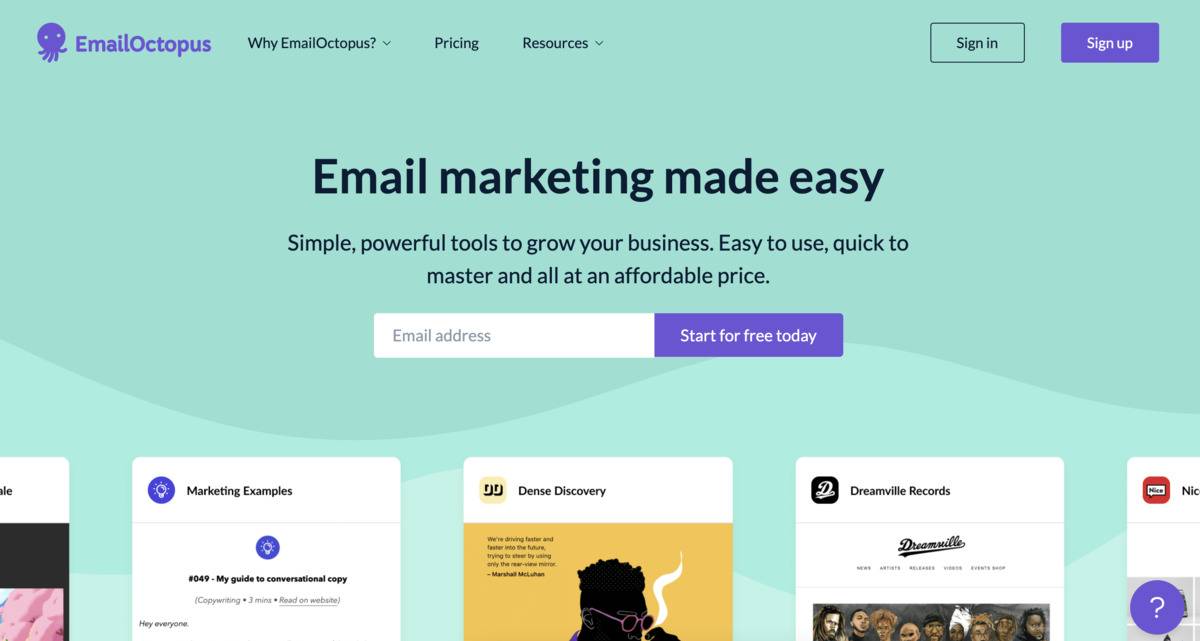 Outil de marketing par e-mail EmailOctopus